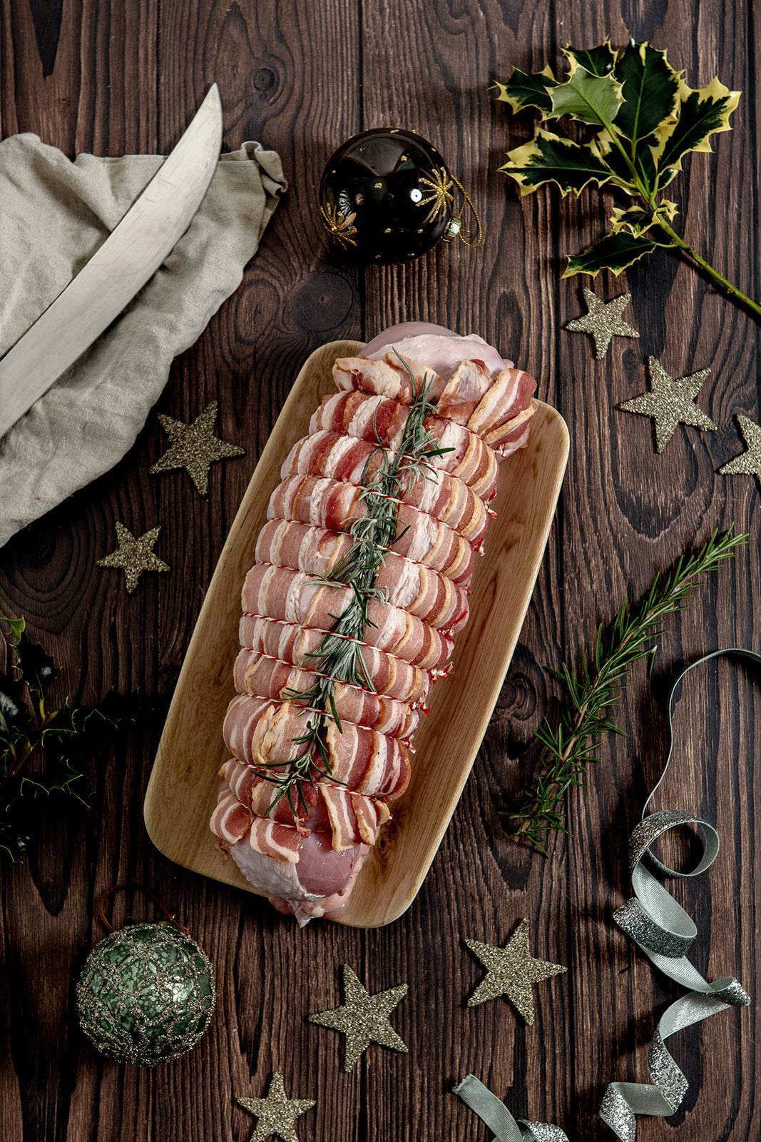 Bronze Turkey Breast - Boneless and wrapped in streaky bacon - Paley Farm
